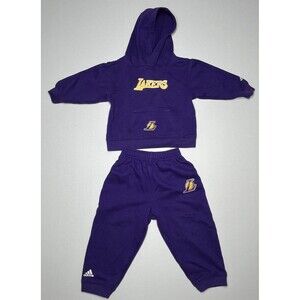 Rare Adidas Los Angeles Lakers 2 Piece JumpBall Sweatsuit  Sz 2T  Purple NBA Y2k
